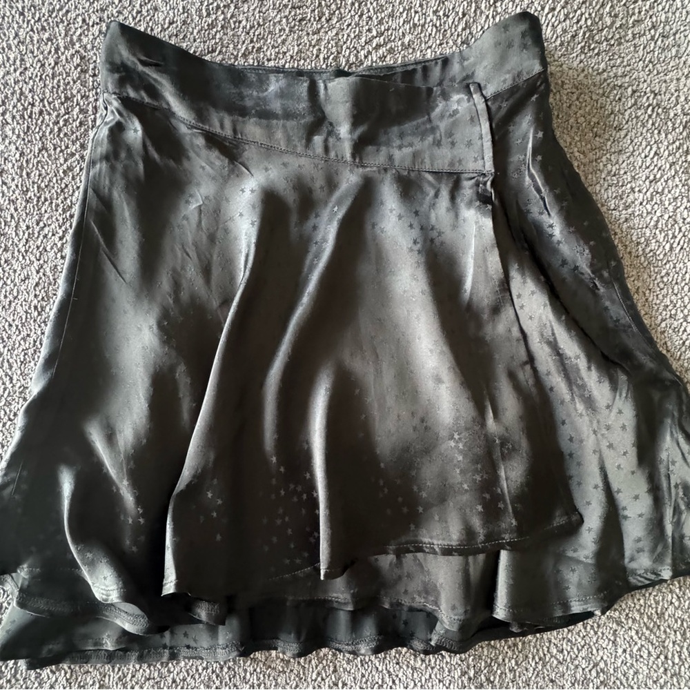 Free People Black Satin Skirt with Stars. - Picture 8 of 13